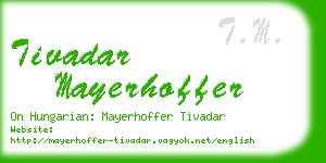 tivadar mayerhoffer business card